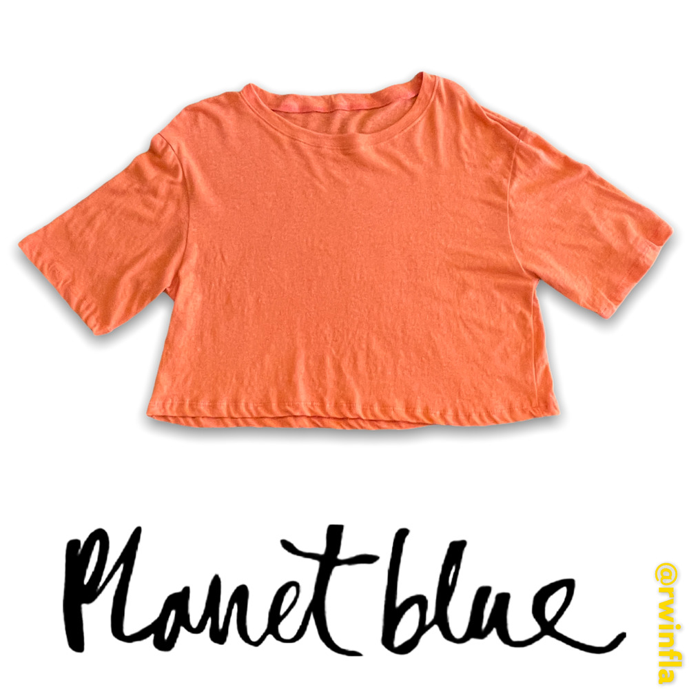 Cropped T Shirt Lounge Solid Orange Medium NWOT